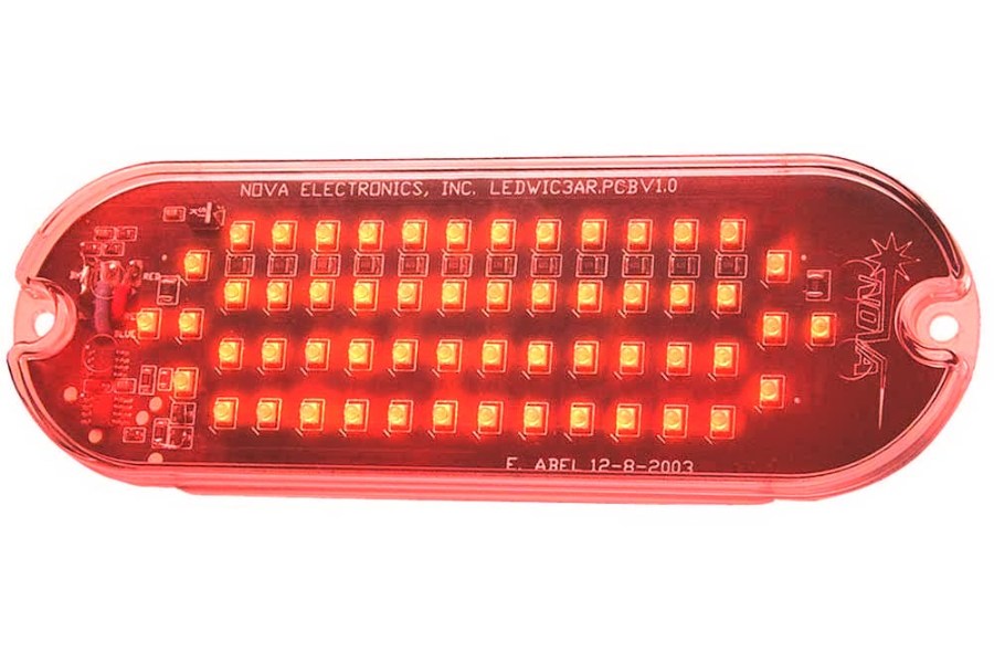 Picture of AW Direct Surface Mount LED Flashing Warning Light, Oval, 6-1/2"L x 2-1/4"H, Red Lens