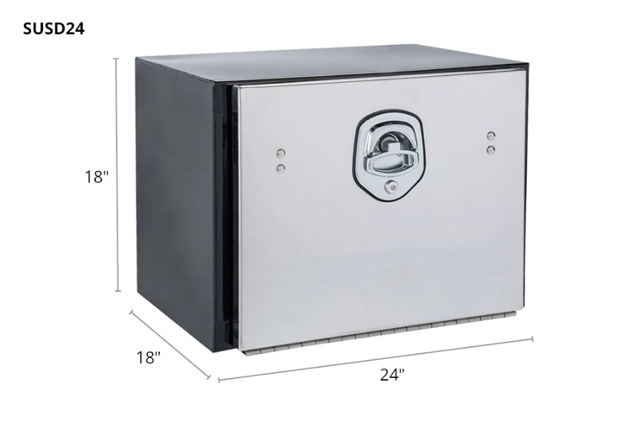 Picture of RC Industries Black Powder Coated Steel Toolbox w/Stainless Steel Door