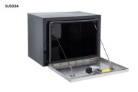 Picture of RC Industries Black Powder Coated Steel Toolbox w/Stainless Steel Door