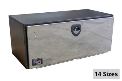 Picture of RC Industries Black Powder Coated Steel Toolbox w/Stainless Steel Door