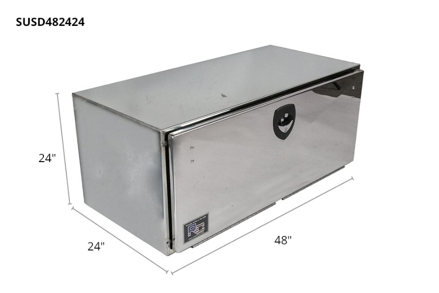 Picture of RC Industries Black Powder Coated Steel Toolbox w/Stainless Steel Door