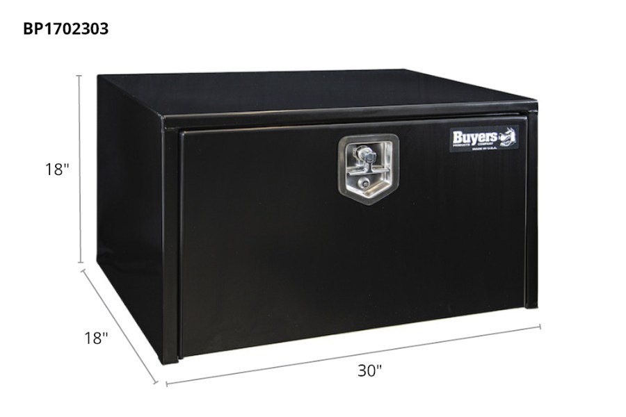Picture of Buyers Black Steel Compact Single T-Handle Latch Underbody Toolbox