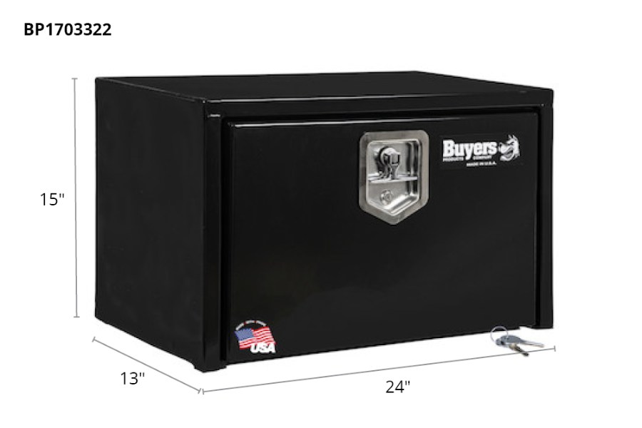 Picture of Buyers Black Steel Compact Single T-Handle Latch Underbody Toolbox