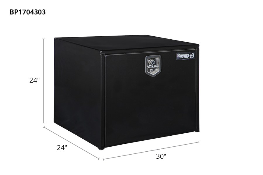 Picture of Buyers Black Steel Compact Single T-Handle Latch Underbody Toolbox