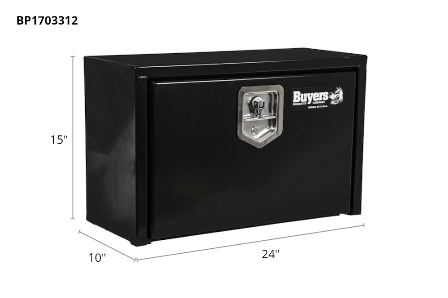 Picture of Buyers Black Steel Compact Single T-Handle Latch Underbody Toolbox