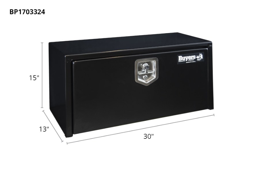 Picture of Buyers Black Steel Compact Single T-Handle Latch Underbody Toolbox