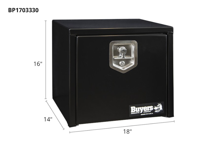 Picture of Buyers Black Steel Compact Single T-Handle Latch Underbody Toolbox