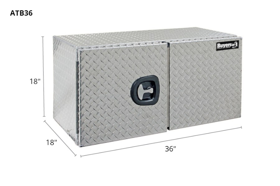 Picture of Buyers Diamond Tread Double Door Aluminum Underbody Truck Box w/Barn Door Series