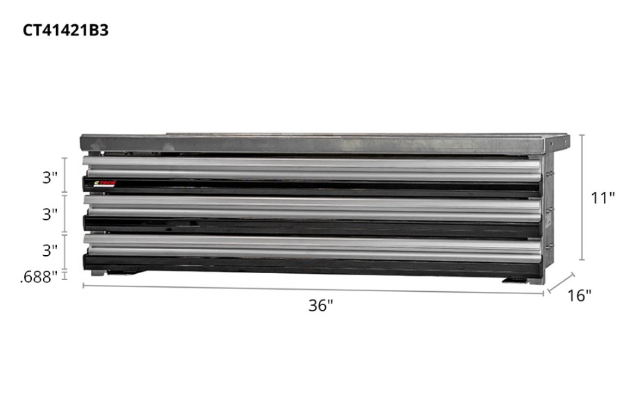 Picture of CTech 3 Drawer Black Toolbox Systems