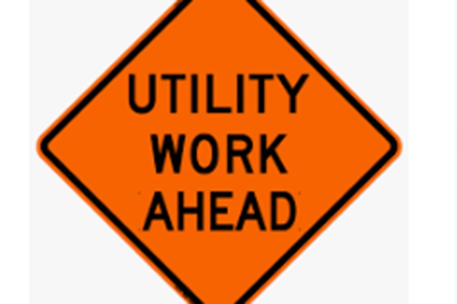 Picture of Sign and Safety Equipment Orange "Utility Work Ahead" Roll-Up Sign